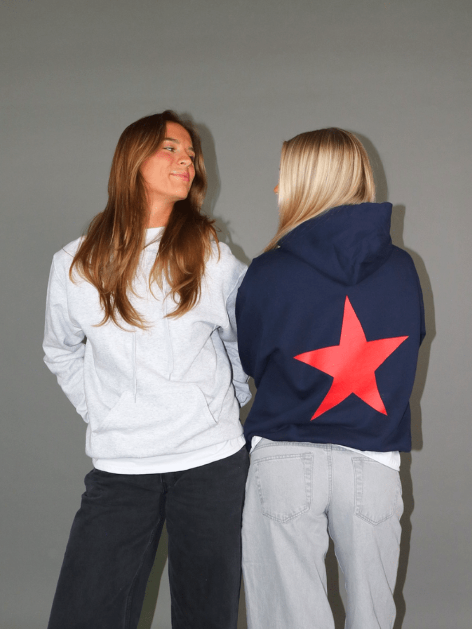 RED STAR HOODIE (back print) - NAVY
