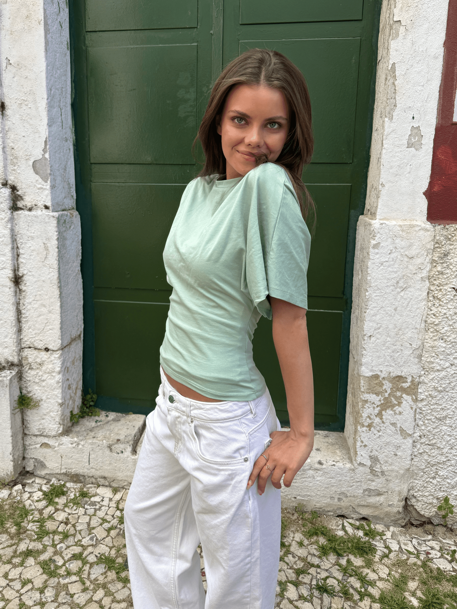 NINA ANGEL TOP - LIGHT GREEN
