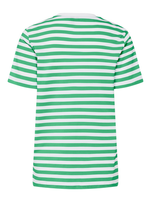 RIA STRIPE TEE - GREEN/BRIGHT WHITE