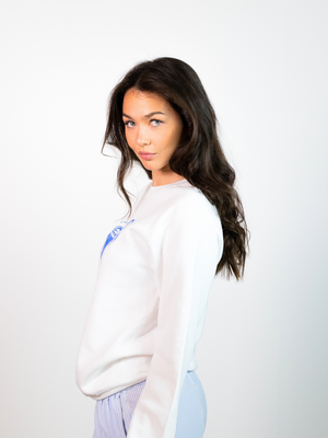 MEGA BLUE DRINK SWEATSHIRT  - HVID