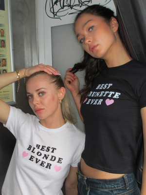 BEST BLONDE EVER, BABY TEE - WHITE