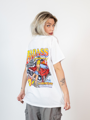 BADASS T-SHIRT (back print) - WHITE