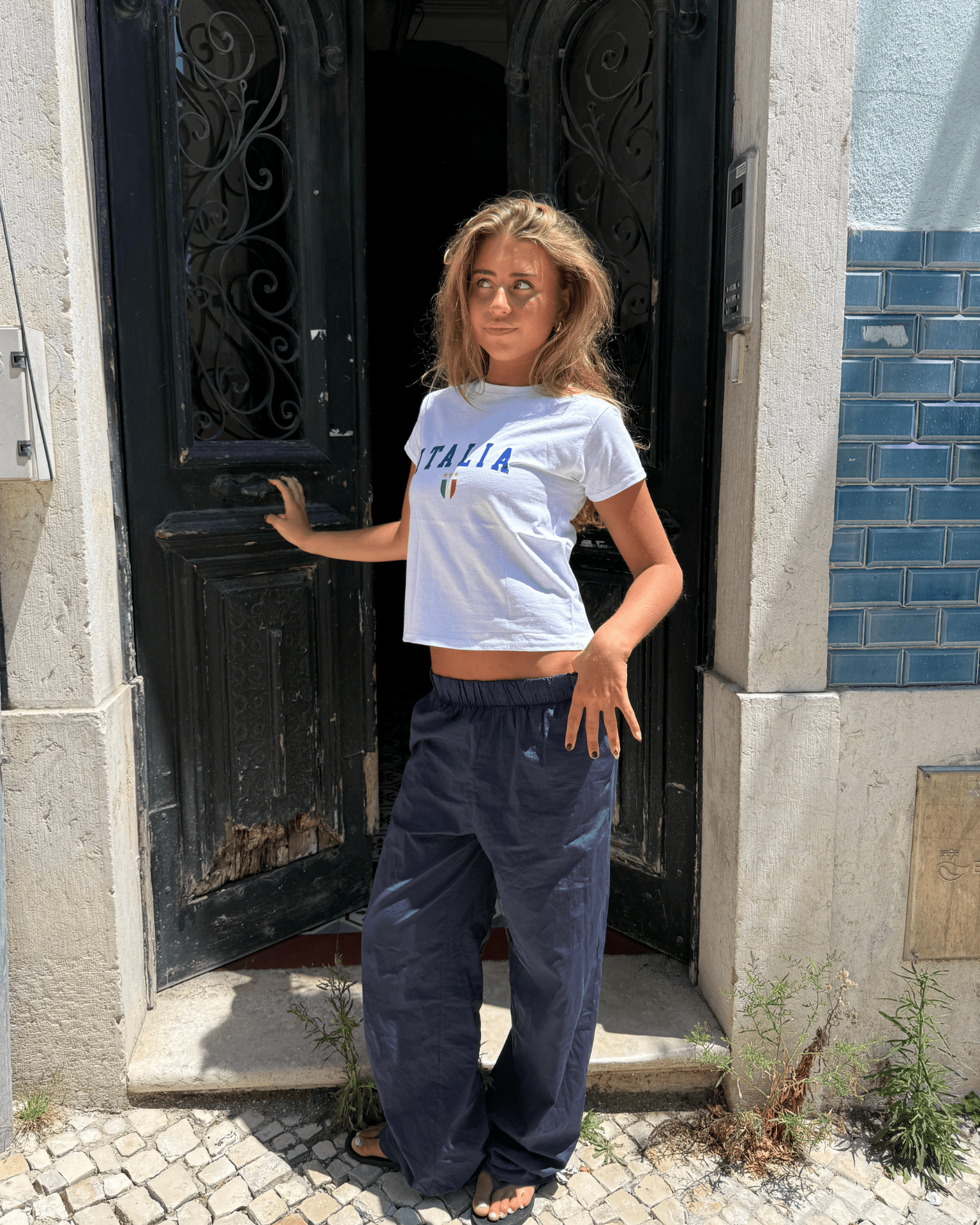 ITALIA BABY TEE - WHITE