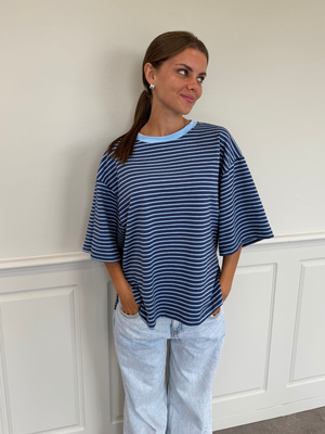 STRIPE TEE, SHORT SLEEVE - BLUE / LT BLUE