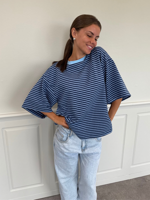 STRIPE TEE, SHORT SLEEVE - BLUE / LT BLUE