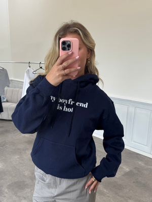 DISCO BALL (violet) HOODIE - NAVY
