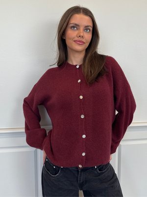 MOLLI CARDIGAN - WINE RED