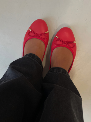 ANNA BALLERINA SHOES - RED