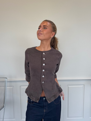 SELMA DENIM TOP - HOT FUDGE