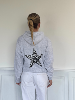BROWN LEOSTAR HOODIE (back print) - NAVY
