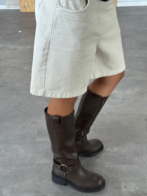 NELLIE BIKER BOOT - BROWN