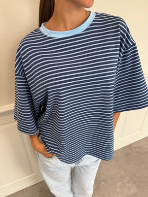 STRIPE TEE, SHORT SLEEVE - BLUE / LT BLUE
