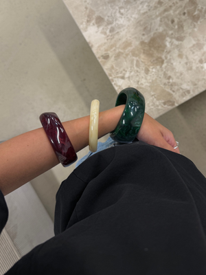 3-PACK BRACELETS - OFFWHITE/WINE/GREEN