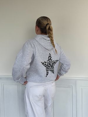 BROWN LEOSTAR HOODIE (back print) - NAVY