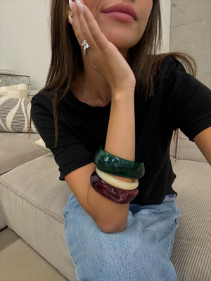 3-PACK BRACELETS - OFFWHITE/WINE/GREEN