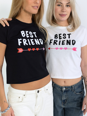 BEST FRIEND, BABY TEE - BLACK