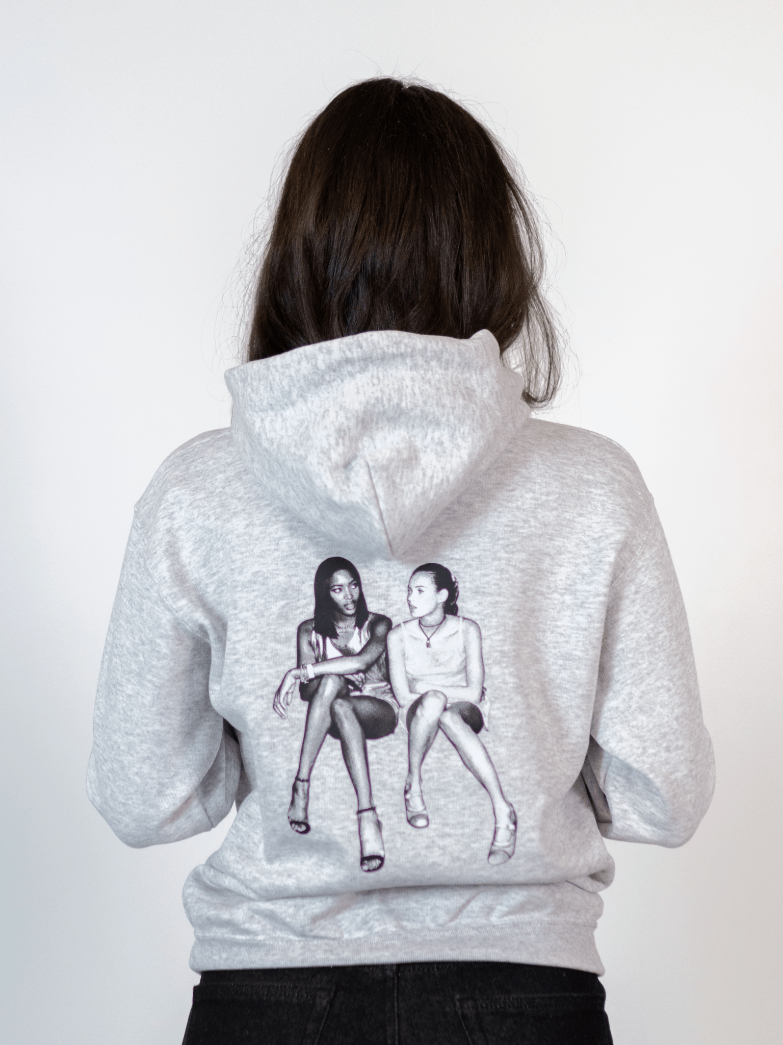 SUPERMODEL'S HOODIE (back print) - GRAY