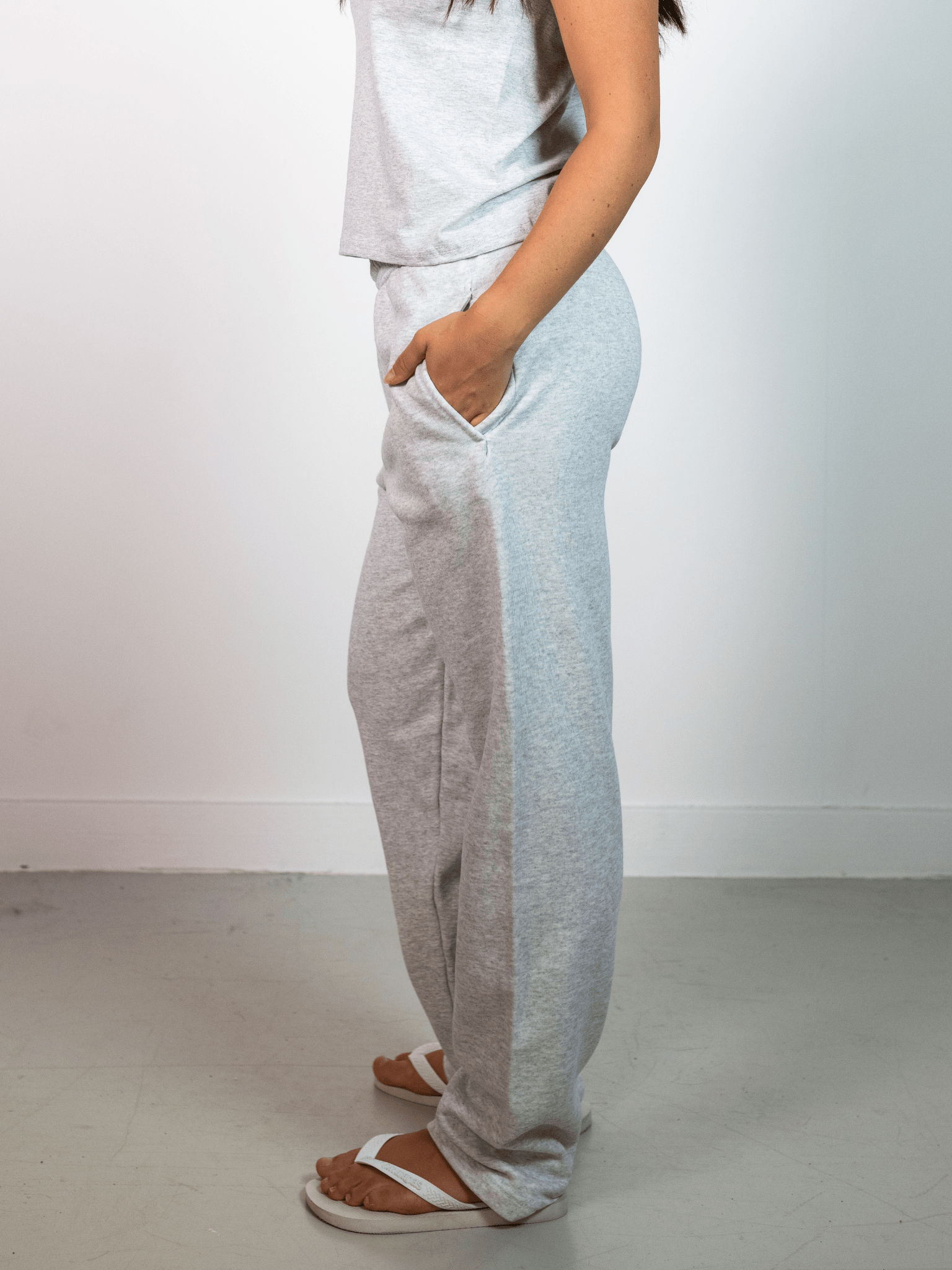 FRUIT SWEATPANTS WITHOUT ELASTIC - GRAY