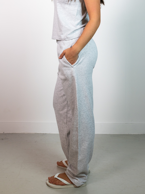 FRUIT JOGGING PANTS W/ ELASTIC - GRAY