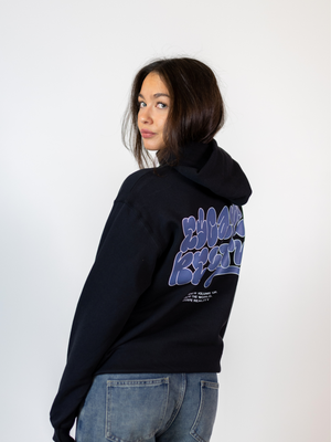 ESCAPE REALITY (rygprint) HOODIE - SORT