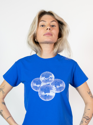 DISCO BALL (white), BABY TEE - BLUE