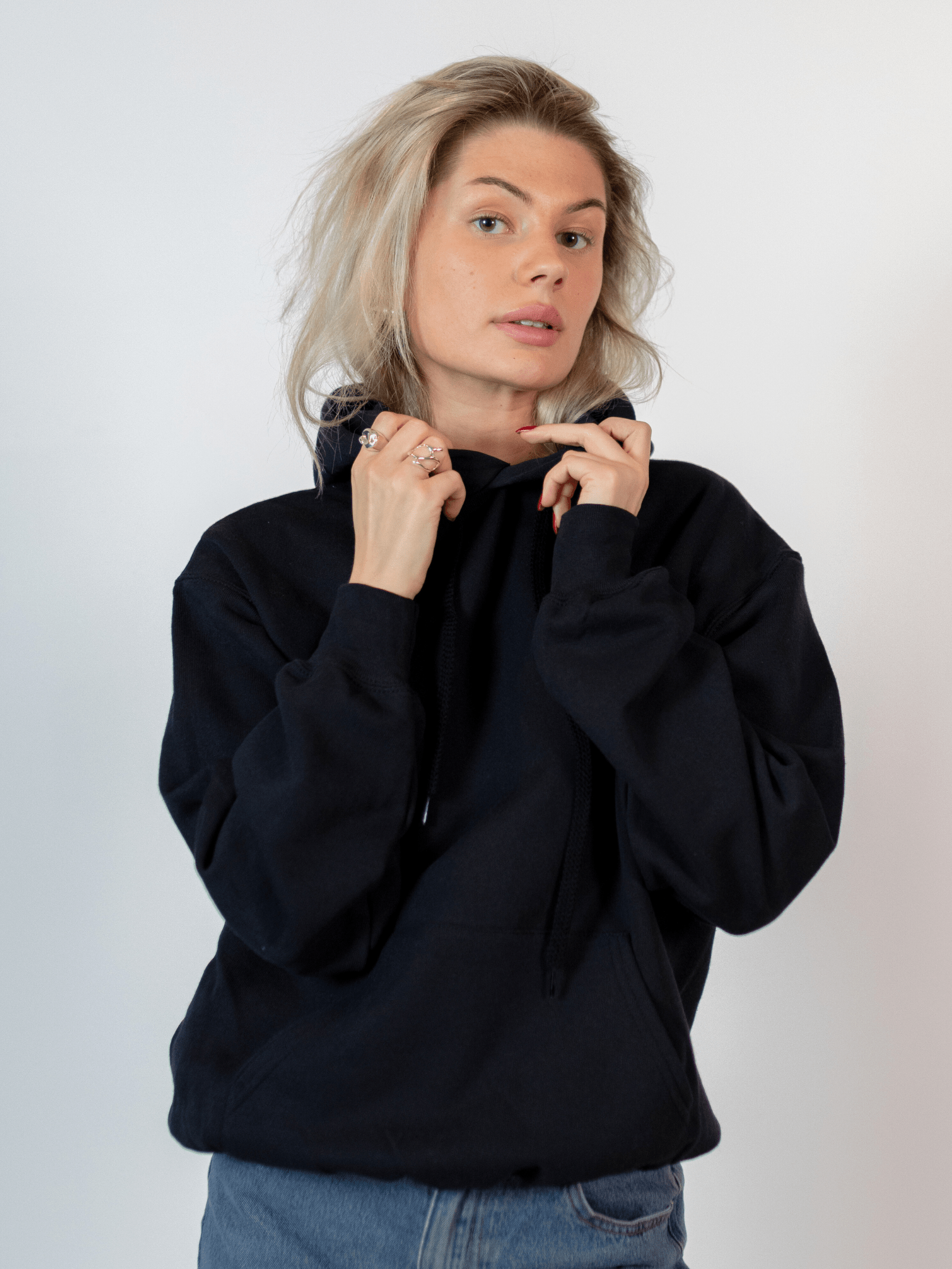 PLANET DISCO (white) HOODIE (back print) - BLACK