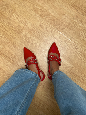 ANNA BALLERINA SHOES - RED