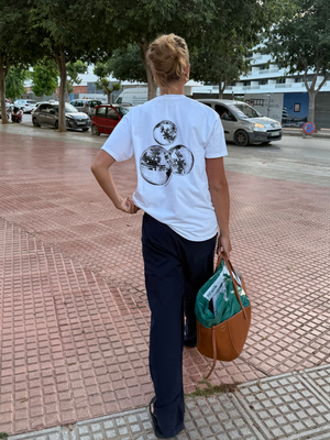 ROLLING MIRROBALLS (back print) T-SHIRT - WHITE