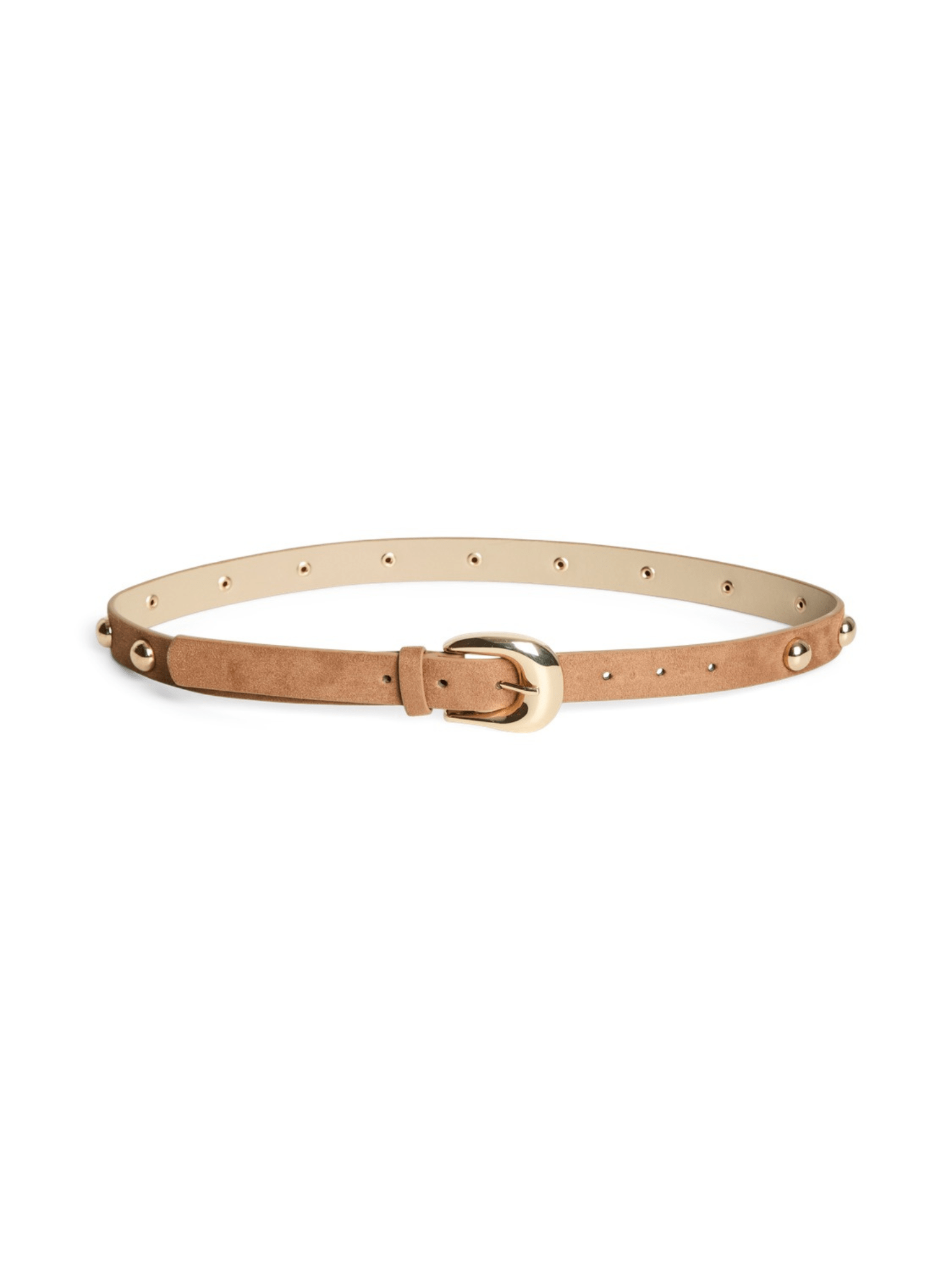 GESSICA RIVET BELT - RAWHIDE/GOLD