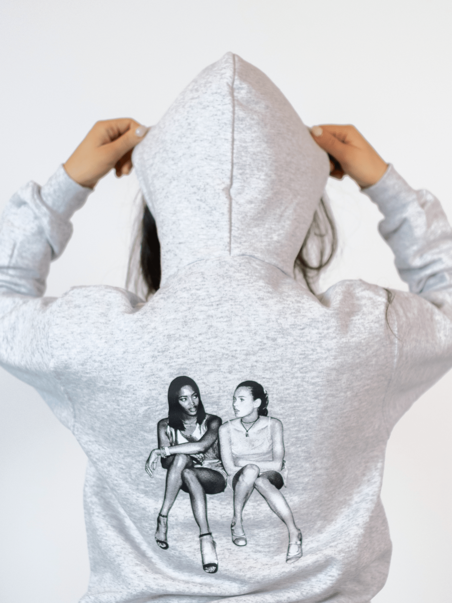 SUPERMODEL'S HOODIE (back print) - GRAY
