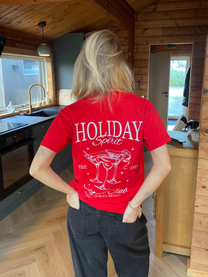 HOLIDAY SPIRIT (rygprint) T-SHIRT - RØD