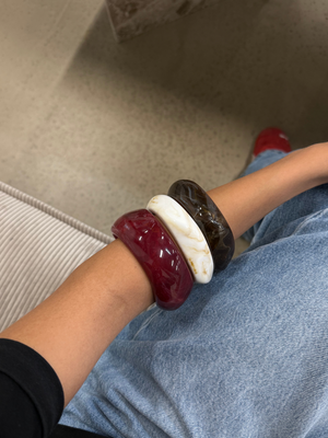 3-PACK BRACELETS - OFFWHITE/WINE/BROWN