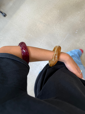 2-PACK BRACELET - BORDEAUX/GOLDEN BROWN