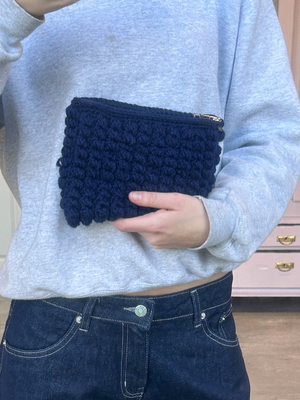 CROCHET CLUTCH NAVY
