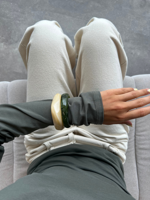 2-PACK BRACELETS - CREAM/MATCHA GREEN