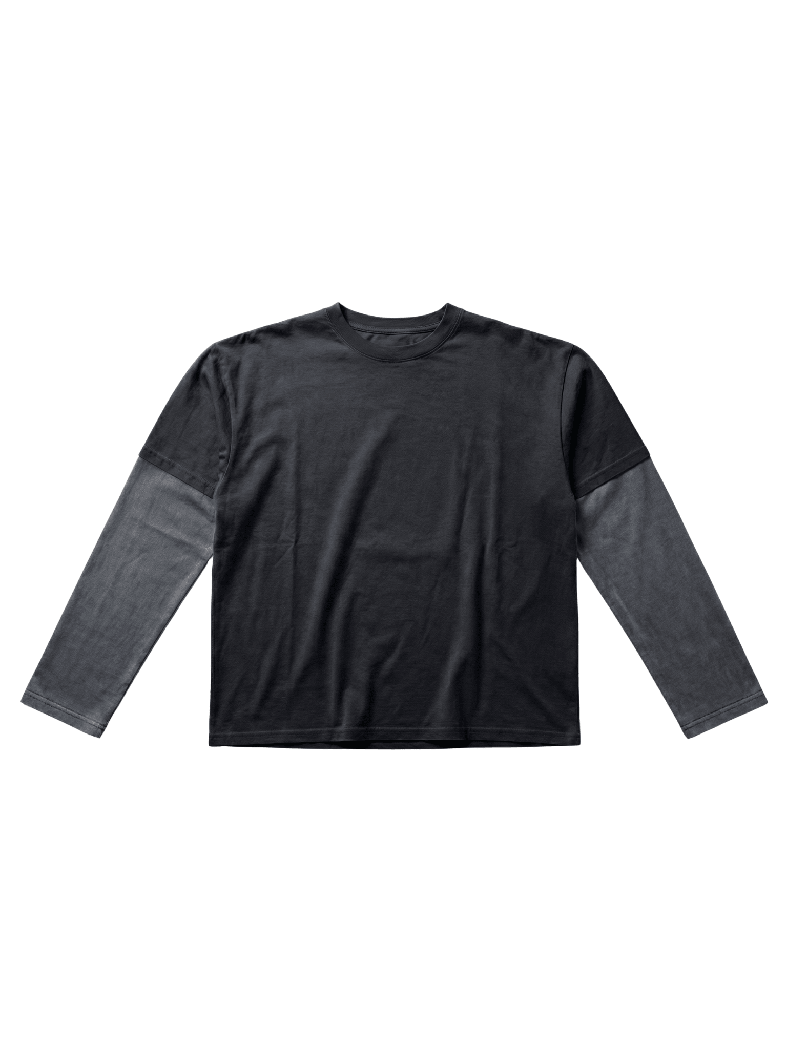 ALVIA LAYERED TEE - DK GREY / WASHED BLACK