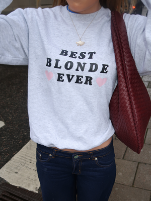 BEST BLONDE SWEATSHIRT - GRÅ