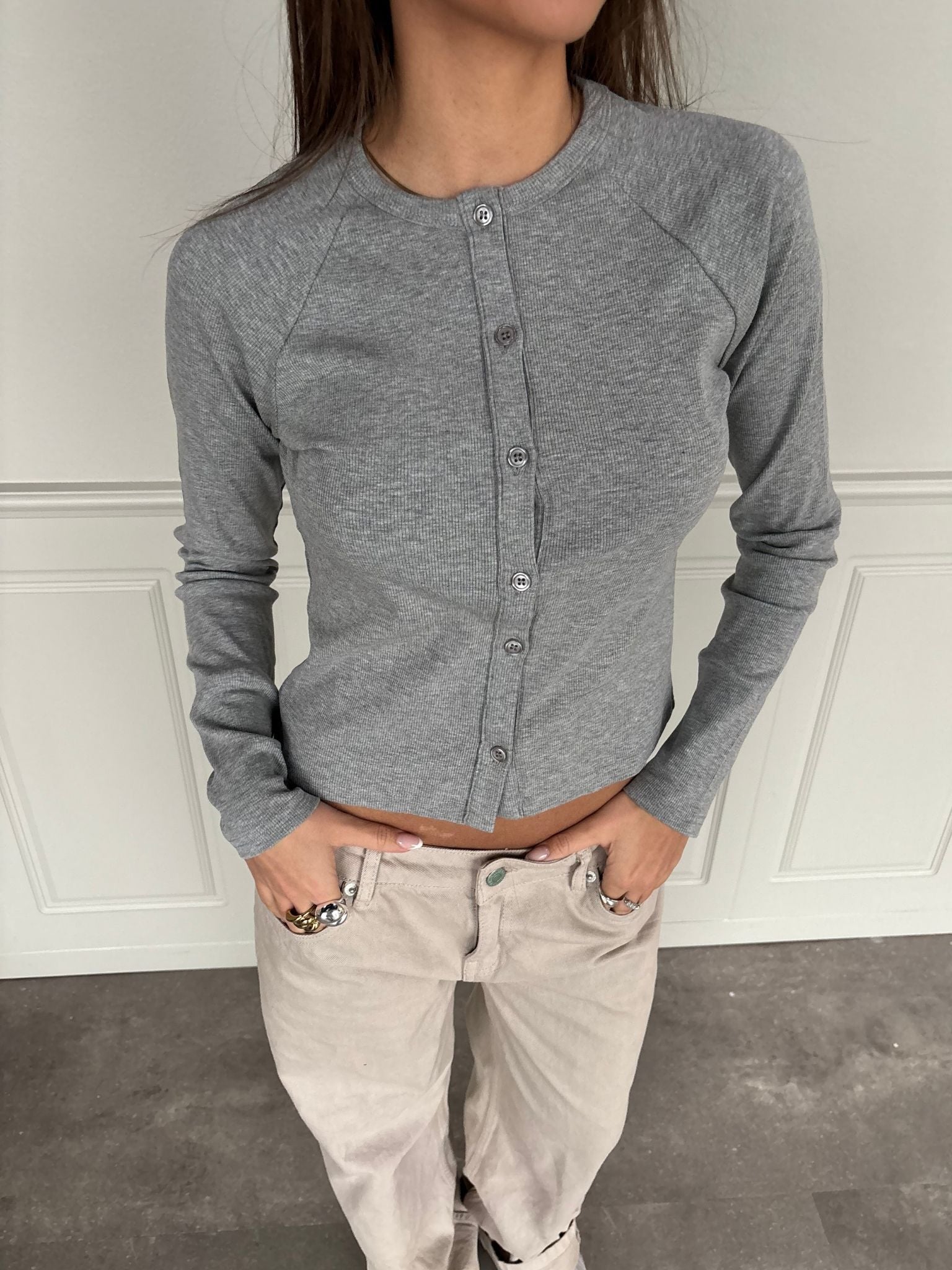VEGA CARDIGAN - LIGHT GREY