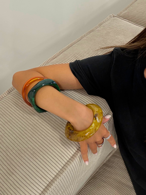 3-PACK BRACELETS - AMBER/GREEN/BROWN