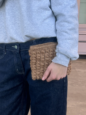 CROCHET CLUTCH - TAUPE