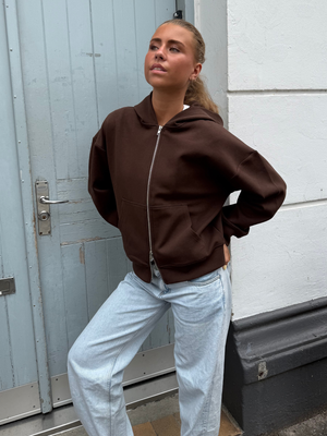 ASH SCUBA ZIP HOODIE - BROWN