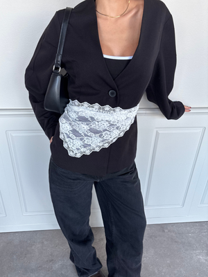 NAINA LACE HIP SCARF - WHITE