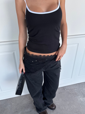 NAINA LACE HIP SCARF - BLACK