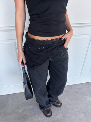 NAINA LACE HIP SCARF - BLACK