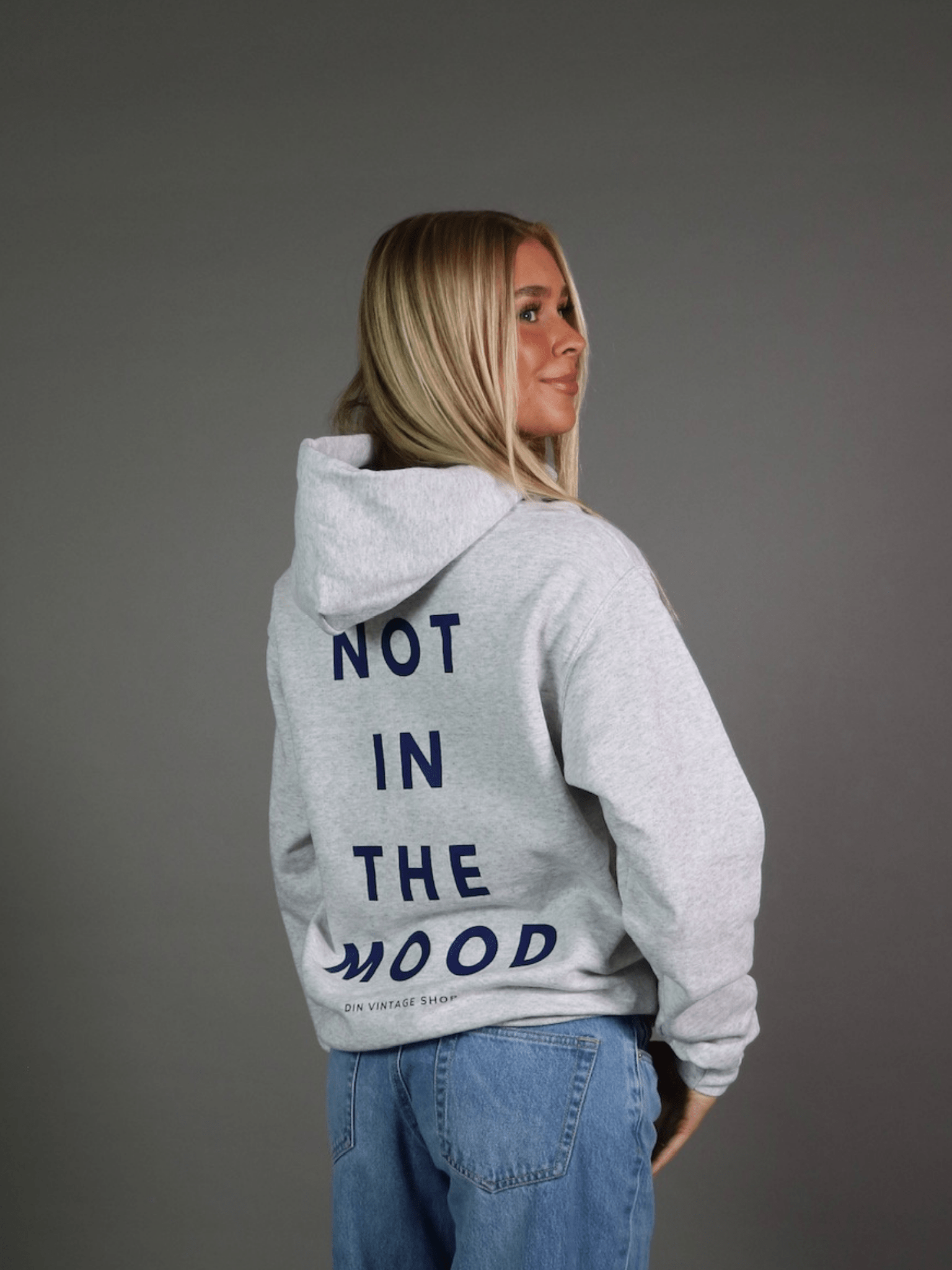 NOT IN THE MOOD HOODIE (back print) - GRAY