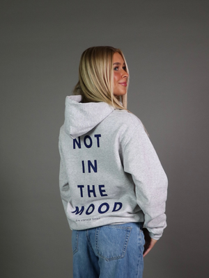 NOT IN THE MOOD HOODIE (rygprint) - GRÅ