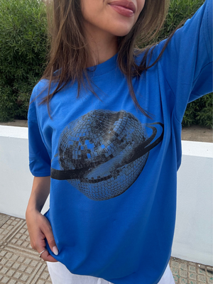 PLANET DISCO (sort) UNISEX T-SHIRT - BLÅ