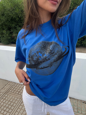 PLANET DISCO (sort) UNISEX T-SHIRT - BLÅ