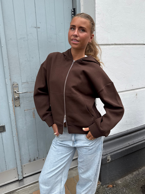 ASH SCUBA ZIP HOODIE - BROWN