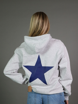 NAVY STAR HOODIE (rygprint) - GRÅ